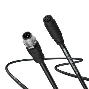Sensor actuator cable, M8-plug, straight to M12 socket, straight, 5 pole, 7.5 m, PVC, black, 3 A, 44429473