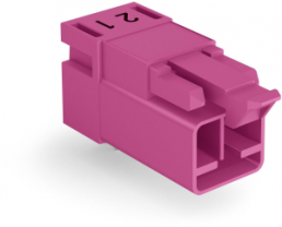 Plug, 2 pole, snap-in, spring-clamp connection, pink, 890-892/011-000