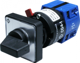 Cam switch, Rotary actuator, 1 pole, 10 A, 440 V, (L x W) 30 x 30 mm, front mounting, CG4-1.A210.FS2