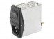 IEC plug C14, 50 to 60 Hz, 6 A, 250 VAC, 1.6 W, 800 µH, faston plug 6.3 mm, 4304.4004