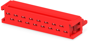 Pin header, 16 pole, pitch 1.27 mm, straight, red, 8-215083-6