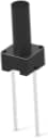 Short-stroke pushbutton, Form A (N/O), 50 mA/12 VDC, unlit , actuator (black, L 9.4 mm), 1.56 N, THT