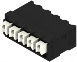 PCB terminal, 5 pole, pitch 3.81 mm, AWG 28-14, 12 A, spring-clamp connection, black, 1875250000