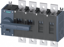 Load-break switch, Rotary actuator, 4 pole, 630 A, 1000 V, (W x H x D) 320 x 235 x 166.5 mm, screw mounting, 3KD4642-0QE10-0
