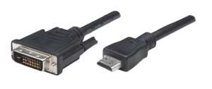 HDMI to DVI-D connection cable, black, 1.8 m