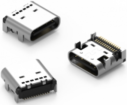 USB panel jack 3.1 Type C Horizontal SMT, WR-COM, 632722200211