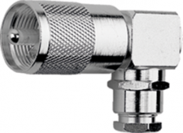 UHF plug 50 Ω, RG-58C/U, RG-141, RG-142, RG-223, solder/clamp, angled, 100024340