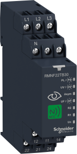 Monitoring relays, 3 phases, NFC, 2 Form C (NO/NC), 8 A, 250 V (AC), RMNF22TB30