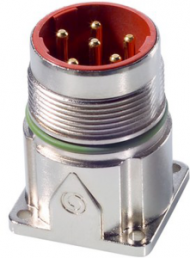 Plug, 6 pole, solder cup, screw locking, straight, 75009691