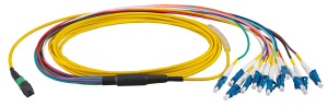 FO patch cable, LC/APC to MTP-F, 10 m, OS2