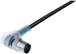 Sensor actuator cable, M12-cable plug, angled to open end, 4 pole, 2 m, PUR, black, 4 A, 77 3627 0000 50004-0200