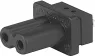 Built-in appliance socket D, Insert mounting, solder connection, black, 6180.0006