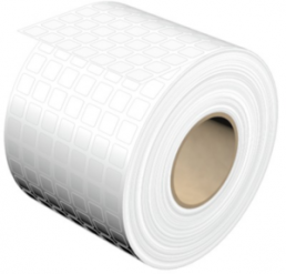 Polyester Label, (L x W) 8 x 8 mm, white, Roll with 1 pcs