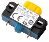 Enabling switch, 1 pole, yellow, unlit , 3 A/125 V, IP40, HE1B-M1N