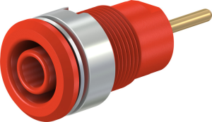 4 mm socket, round plug connection, mounting Ø 12.2 mm, CAT III, red, 23.3010-22
