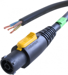 Connection line, International, powerCON jack, straight on open end, H07RN-F3G1.5mm², black, 1.5 m