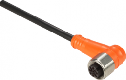Sensor actuator cable, M12-cable socket, angled to open end, 5 pole, 10 m, PVC, black, 4 A, XZCPA1164L10