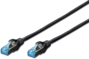 Patch cable, RJ45 plug, straight to RJ45 plug, straight, Cat 5e, SF/UTP, PVC, 5 m, black