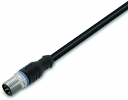 Sensor actuator cable, M12-cable plug, straight to open end, 3 pole, 5 m, PUR, black, 4 A, 756-5311/030-050