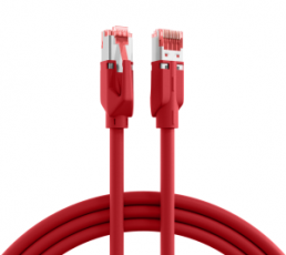 Patch cable, RJ45 plug, straight to RJ45 plug, straight, Cat 6A, S/FTP, LSZH, 1 m, red
