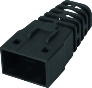 Bend protection grommet, cable Ø 6.5 mm, without detent lever protection, L 26.5 mm, polycarbonate, black