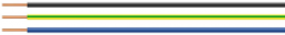PVC-switching wire, H05V-U, 0.5 mm², AWG 20, green/yellow, outer Ø 2.3 mm