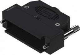 D-Sub connector housing, size: 3 (DB), straight 180°, cable Ø 3 to 11 mm, thermoplastic, black, 09670250432