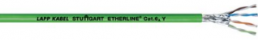 Polyurethane ethernet cable, Cat 6A, PROFINET, 6-wire, 0.5 mm², AWG 22, green, 2170464/100