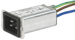IEC plug C20, 50 to 60 Hz, 16 A, 250 VAC, 300 µH, faston plug 6.3 mm, C20F.0122