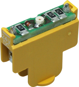 LED element, yellow, 24 V AC/DC, faston plug 2.8 x 0.8 mm, 5.05.511.747/1400
