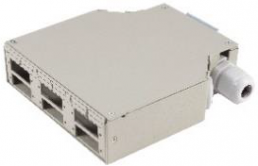 FO distribution box, 6 x SC Simplex/6 x LC, 6-row, (W x H x D) 35 x 130 x 125 mm, gray, BS07-65010