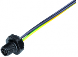 Sensor actuator cable, M12-flange plug, straight to open end, 3 pole + PE, 0.2 m, 12 A, 09 0691 320 04