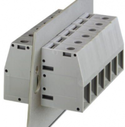 Feed through terminal, 1 pole, 16-50 mm², clamping points: 2, gray, screw connection, 150 A