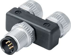 Adapter, 2 x M12 (8 pole, socket) to M12 (8 pole, plug), Y-shape, 79 5211 00 08