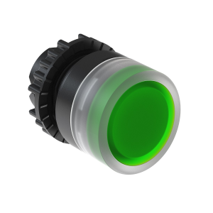 Push button, green, illuminated , mounting Ø 22 mm, IP66, 12882260