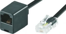 Extension cable, RJ45 plug, straight to RJ45 socket, straight, 3 m, black