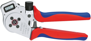 Four-pin crimping pliers for turned contacts, 0.14-6.0 mm², AWG 26-10, Knipex, 97 52 65 DG A