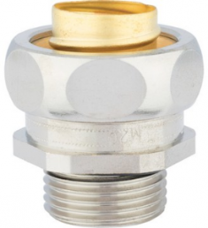 Straight hose fitting, M50, 56 mm, brass, nickel-plated, IP54, silver, (L) 49 mm