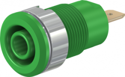 4 mm socket, flat plug connection, mounting Ø 12.2 mm, CAT III, green, 23.3000-25