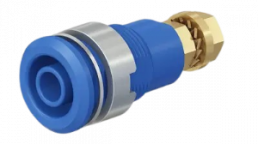 4 mm panel socket, threaded bolt, mounting Ø 12.1 mm, CAT III, CAT IV, blue, 66.3020-23