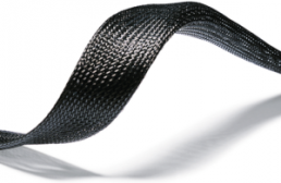 Plastic braided sleeve, inner Ø 20 mm, range 12-32 mm, black, halogen free, -50 to 150 °C
