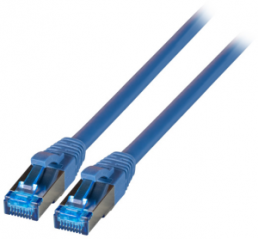 Patch cable highly flexible, RJ45 plug, straight to RJ45 plug, straight, Cat 6A, S/FTP, LSZH, 0.15 m, blue