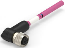 Sensor actuator cable, M12-cable socket, angled to open end, 5 pole, 6 m, PUR, purple, 4 A, TAA754A5501-060