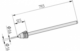Desoldering tip, conical, Ø 1.6 mm, (L) 79.25 mm, 0742ED0616/SB