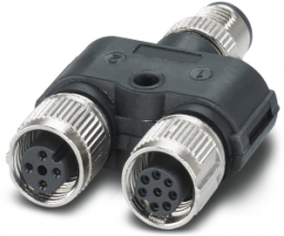 Adapter, M12 (8 pole, socket/plug) to M12 (5 pole, socket), Y-shape, 1054339