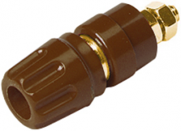 Pole terminal, 4 mm, brown, 30 VAC/60 VDC, 35 A, screw connection, gold-plated, PKI 10 A BR AU