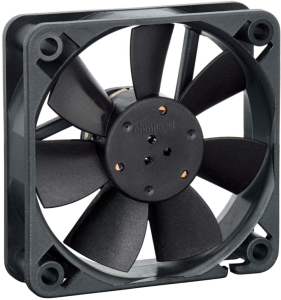 DC axial fan, 12 V, 60 x 60 x 15 mm, 16.8 m³/h, 11 dB, slide bearing, ebm-papst, 612 F/2 L-640