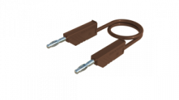 Measuring lead with (4 mm plug, spring-loaded, straight) to (4 mm plug, spring-loaded, straight), 0.25 m, brown, PVC, 2.5 mm², CAT O