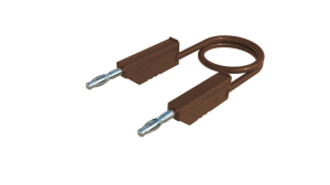 Measuring lead with (4 mm plug, spring-loaded, straight) to (4 mm plug, spring-loaded, straight), 1.5 m, brown, PVC, 2.5 mm², CAT O