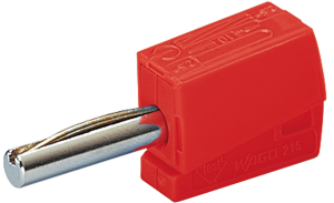 4 mm plug, clamp connection, 0.5 mm², red, 215-212